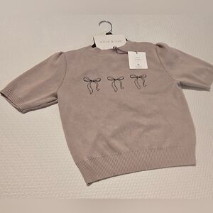 Olive & Oak Taupe Short Sleeve Knit Top